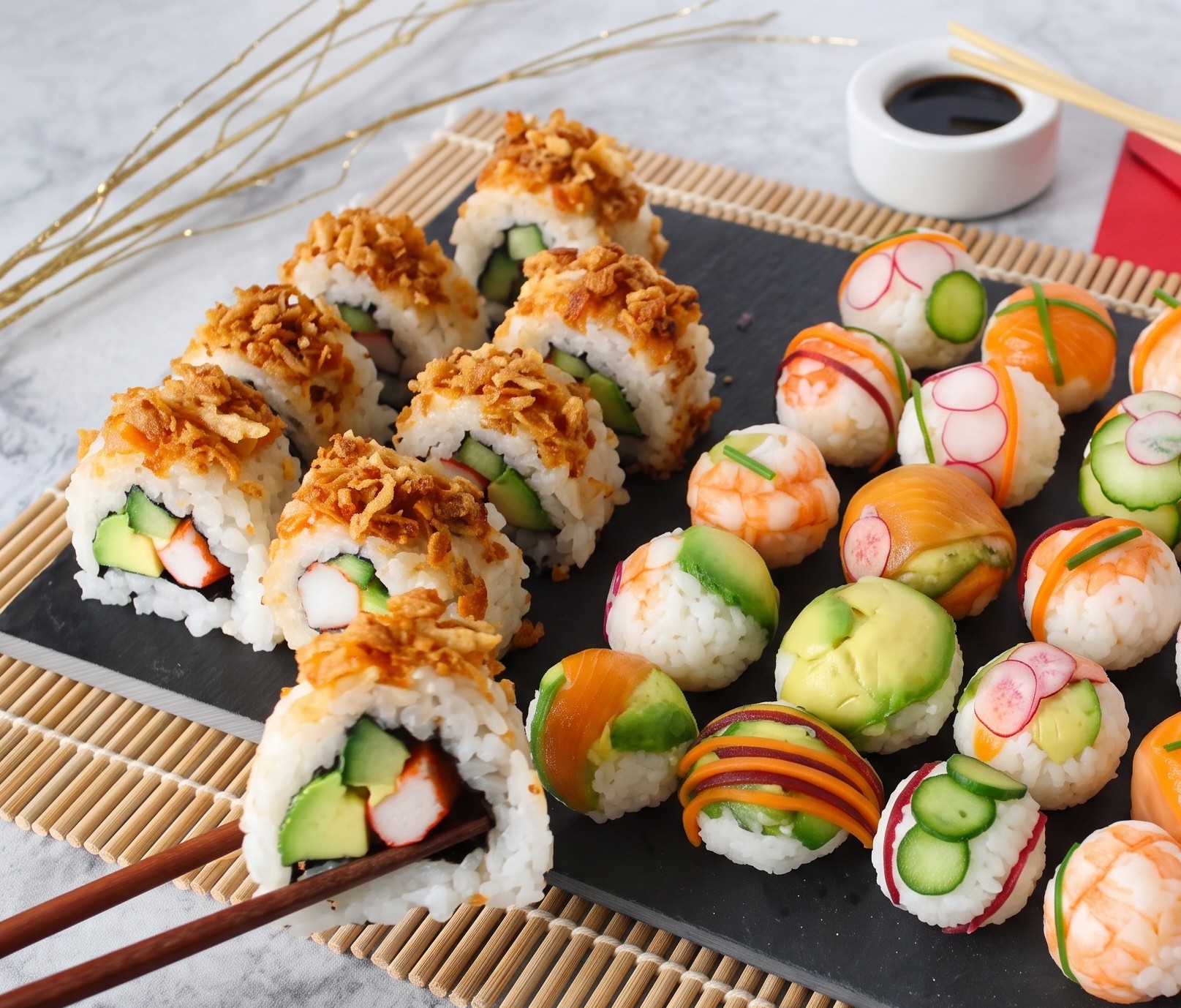 Voyage gourmand au Japon : Sushi Balls & California Rolls croustillants !