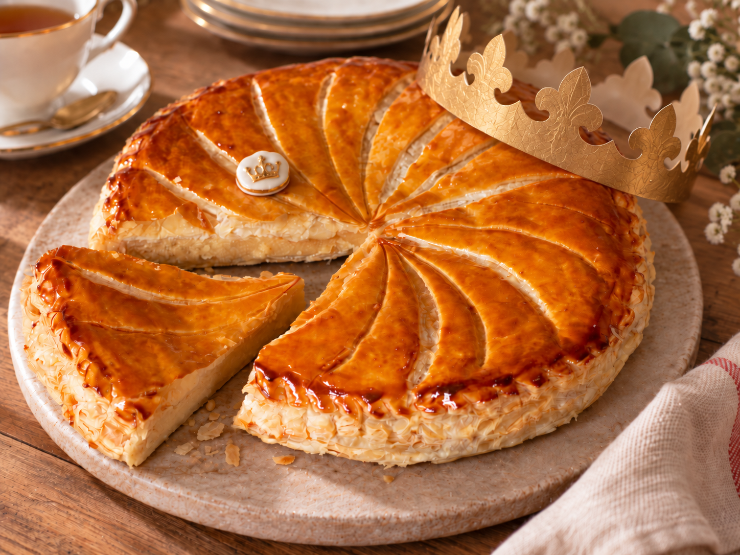 Pâte feuilletée inversée et crème frangipane : la galette des rois maison